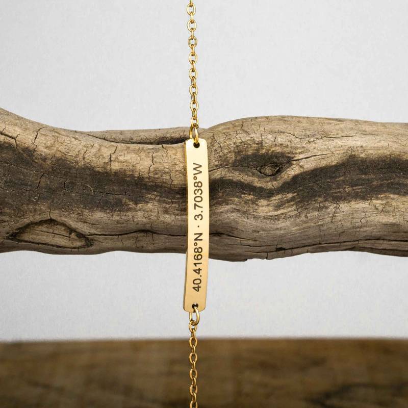 Koordinaten Armband Gold/Mit Gravur Personalisierte Armkette Namenskettchen Einzigartiges Geschenk Weihnachtsgeschenk Koordinaten Armband Gold/Mit Gravur Personalisierte Armkette Namenskettchen Einzigartiges Geschenk Weihnachtsgeschenk von deineKoordinaten