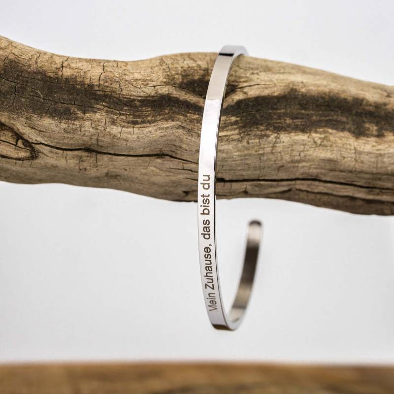 Personalisierter Armreif Silber, Personalisiertes Armband, Personalised Cuff, Mit Namen, Geschenk, Graviert von deineKoordinaten