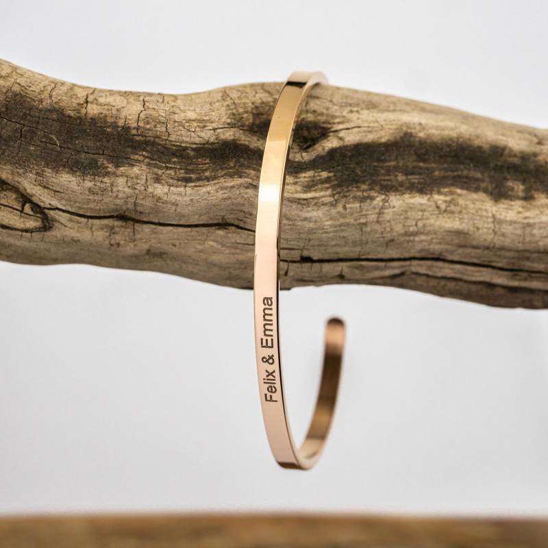 Personalisierter Armreif in Rosé Gold/Armband Mit Eigener Gravur Personalisierte Armspange Namensarmband Freundschaft Valentinstag von deineKoordinaten