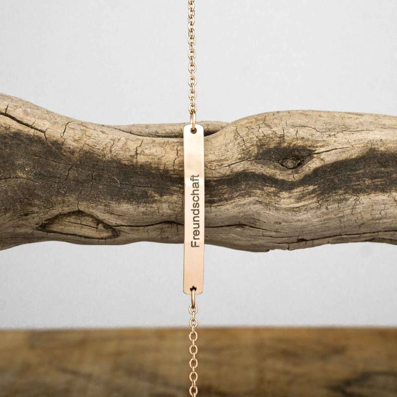 Personalisiertes Armband in Rosé Gold/Mit Eigener Gravur Personalisierte Armkette Namensarmband Freundschaft Valentinstag von deineKoordinaten
