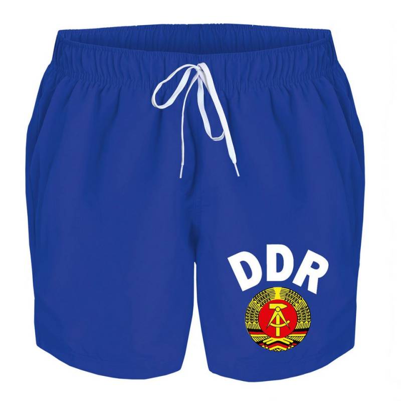 deinshirt Badehose Schwimmshorts DDR Ährenkranz mit Hammer und Zirkel Integrierter Netz-Slip, aufgesetzte Gesäßtasche mit Klettverschluss von deinshirt