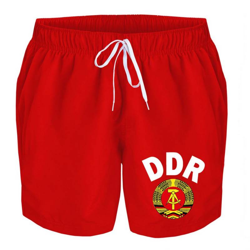 deinshirt Badehose Schwimmshorts DDR Ährenkranz mit Hammer und Zirkel Integrierter Netz-Slip, aufgesetzte Gesäßtasche mit Klettverschluss von deinshirt