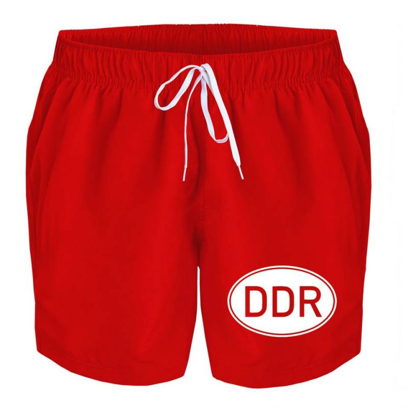 deinshirt Badehose Schwimmshorts DDR Integrierter Netz-Slip, aufgesetzte Gesäßtasche mit Klettverschluss von deinshirt
