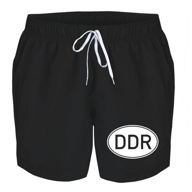 deinshirt Badehose Schwimmshorts DDR Integrierter Netz-Slip, aufgesetzte Gesäßtasche mit Klettverschluss von deinshirt