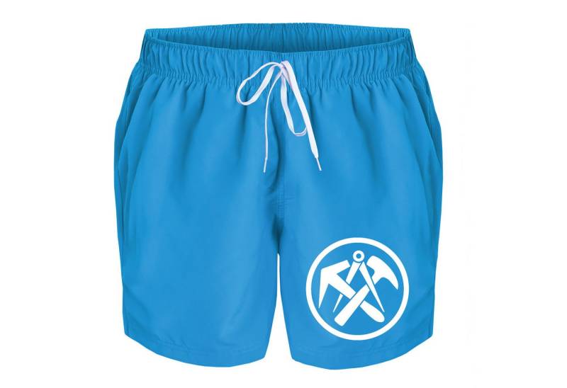 deinshirt Badehose Schwimmshorts Dachdecker Integrierter Netz-Slip, aufgesetzte Gesäßtasche mit Klettverschluss von deinshirt