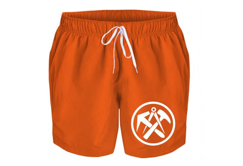 deinshirt Badehose Schwimmshorts Dachdecker Integrierter Netz-Slip, aufgesetzte Gesäßtasche mit Klettverschluss von deinshirt