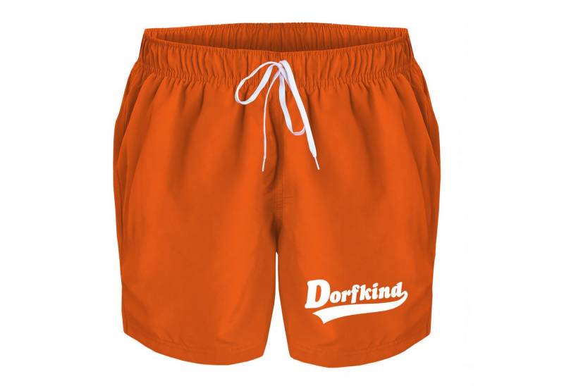 deinshirt Badehose Schwimmshorts Dorfkind Integrierter Netz-Slip, aufgesetzte Gesäßtasche mit Klettverschluss von deinshirt
