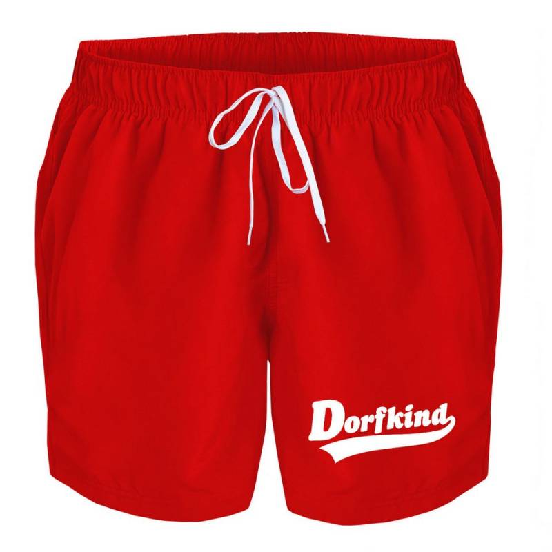 deinshirt Badehose Schwimmshorts Dorfkind Integrierter Netz-Slip, aufgesetzte Gesäßtasche mit Klettverschluss von deinshirt