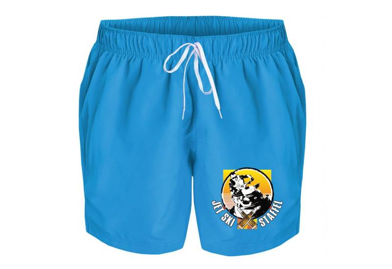 deinshirt Badehose Schwimmshorts Jet Ski Staffel Integrierter Netz-Slip, aufgesetzte Gesäßtasche mit Klettverschluss von deinshirt