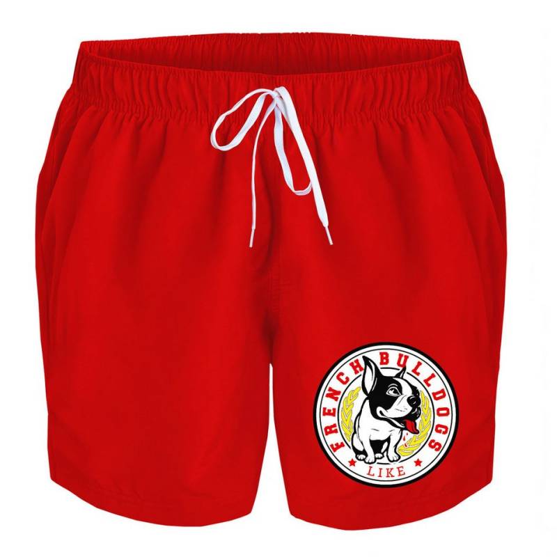 deinshirt Badehose Schwimmshorts Like French Bulldogs Integrierter Netz-Slip, aufgesetzte Gesäßtasche mit Klettverschluss von deinshirt