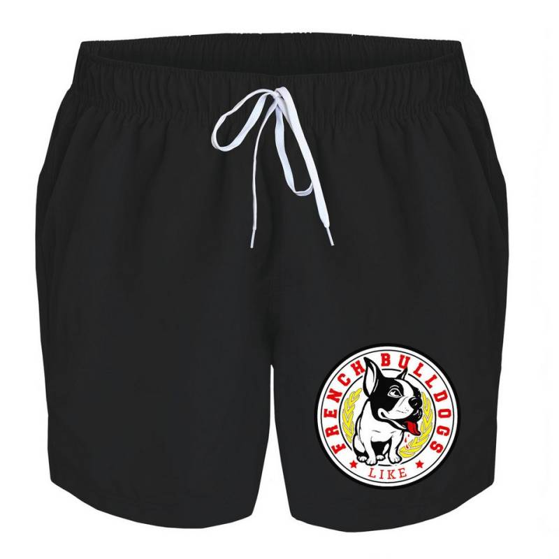 deinshirt Badehose Schwimmshorts Like French Bulldogs Integrierter Netz-Slip, aufgesetzte Gesäßtasche mit Klettverschluss von deinshirt