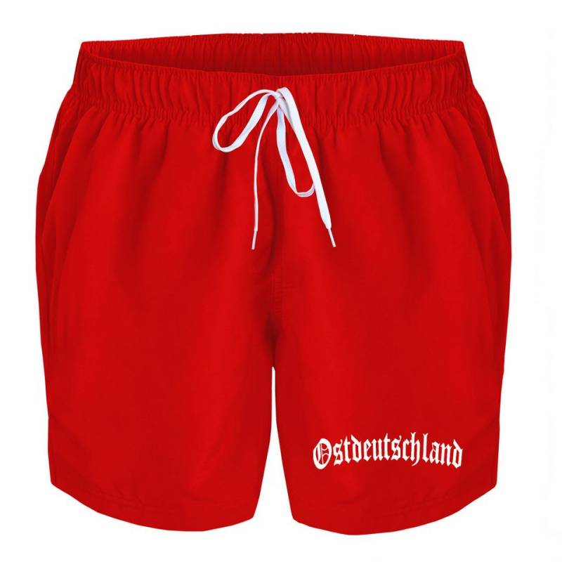 deinshirt Badehose Schwimmshorts Ostdeutschland Integrierter Netz-Slip, aufgesetzte Gesäßtasche mit Klettverschluss von deinshirt