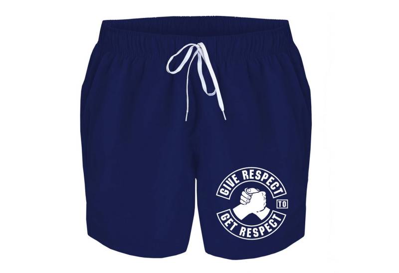 deinshirt Badehose Schwimmshorts Respect Integrierter Netz-Slip, aufgesetzte Gesäßtasche mit Klettverschluss von deinshirt