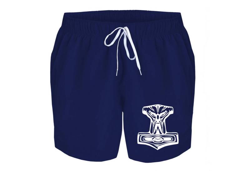 deinshirt Badehose Schwimmshorts Thors Hammer Integrierter Netz-Slip, aufgesetzte Gesäßtasche mit Klettverschluss von deinshirt