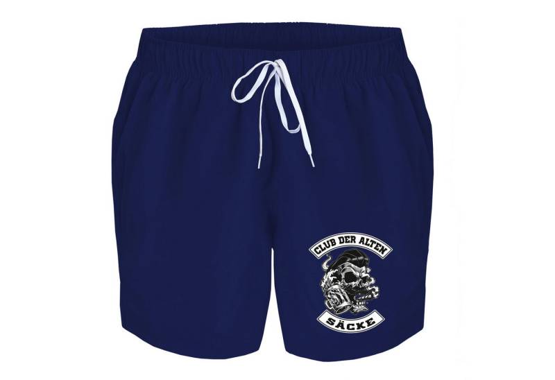 deinshirt Badehose Schwimmshorts Totenkopf Club der alten Säcke Integrierter Netz-Slip, aufgesetzte Gesäßtasche mit Klettverschluss von deinshirt