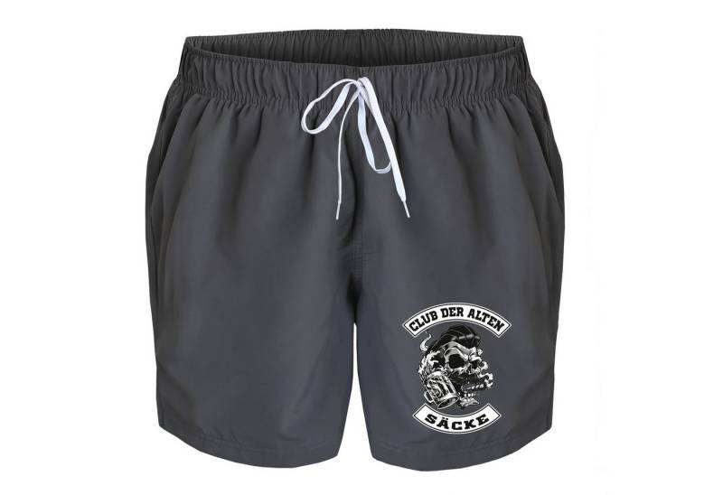 deinshirt Badehose Schwimmshorts Totenkopf Club der alten Säcke Integrierter Netz-Slip, aufgesetzte Gesäßtasche mit Klettverschluss von deinshirt
