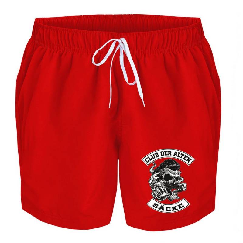 deinshirt Badehose Schwimmshorts Totenkopf Club der alten Säcke Integrierter Netz-Slip, aufgesetzte Gesäßtasche mit Klettverschluss von deinshirt