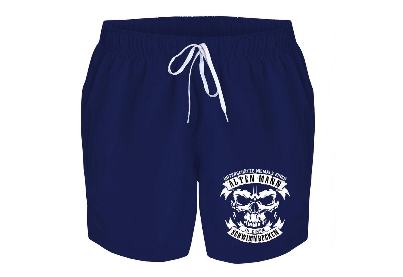 deinshirt Badehose Schwimmshorts Totenkopf alter Mann im Schwimmbecken Integrierter Netz-Slip, aufgesetzte Gesäßtasche mit Klettverschluss deinshirt Badehose Schwimmshorts Totenkopf alter Mann im Schwimmbecken Integrierter Netz-Slip, aufgesetzte Gesäßtasche mit Klettverschluss von deinshirt