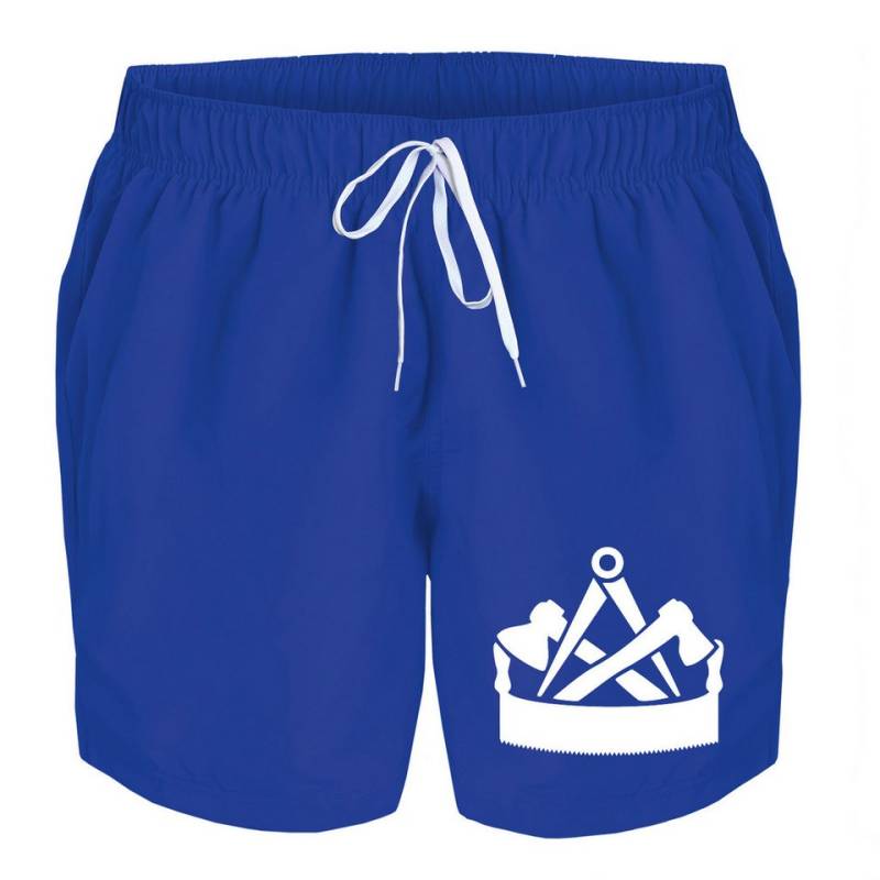 deinshirt Badehose Schwimmshorts Zimmermann Integrierter Netz-Slip, aufgesetzte Gesäßtasche mit Klettverschluss von deinshirt