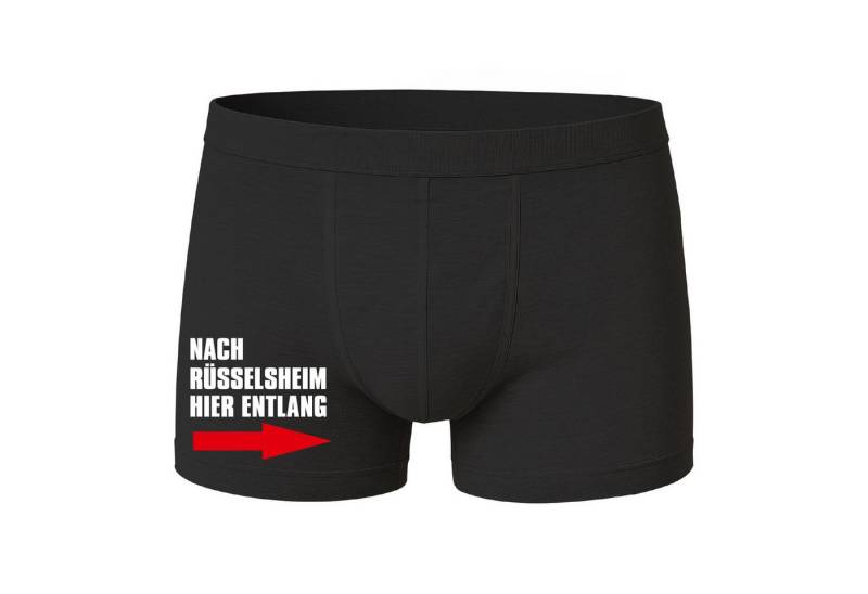 deinshirt Boxershorts Boxershorts nach Rüsselsheim hier entlang mit Motiv bedruckt von deinshirt