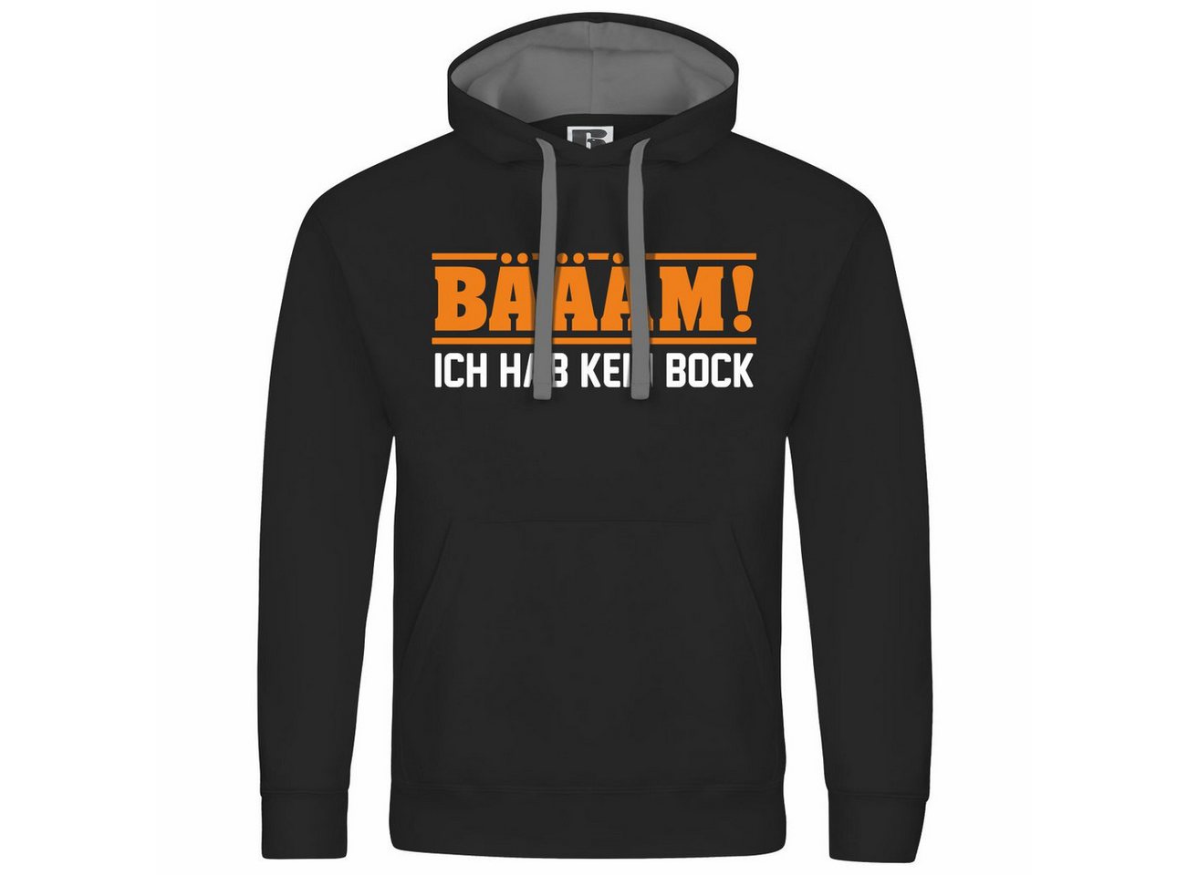 deinshirt Kapuzenpullover Herren Kapuzenpullover BÄÄÄM Ich hab kein bock mehr ORANGE Mit Print Motiv, Grafik von deinshirt