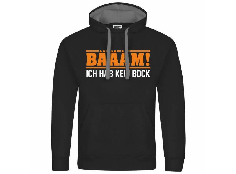 deinshirt Kapuzenpullover Herren Kapuzenpullover BÄÄÄM Ich hab kein bock mehr ORANGE Mit Print Motiv, Grafik von deinshirt