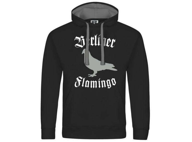 deinshirt Kapuzenpullover Herren Kapuzenpullover Berliner Flamingo Mit Print Motiv, Grafik von deinshirt