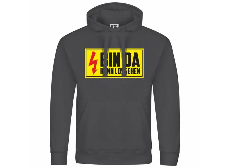 deinshirt Kapuzenpullover Herren Kapuzenpullover Bin da kann losgehen Mit Print Motiv, Grafik von deinshirt
