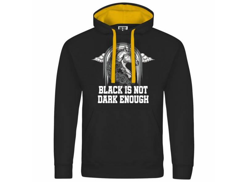 deinshirt Kapuzenpullover Herren Kapuzenpullover Black is not dark enough Mit Print Motiv, Grafik von deinshirt
