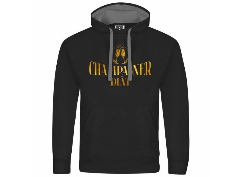 deinshirt Kapuzenpullover Herren Kapuzenpullover Champagner Diät Mit Print Motiv, Grafik von deinshirt