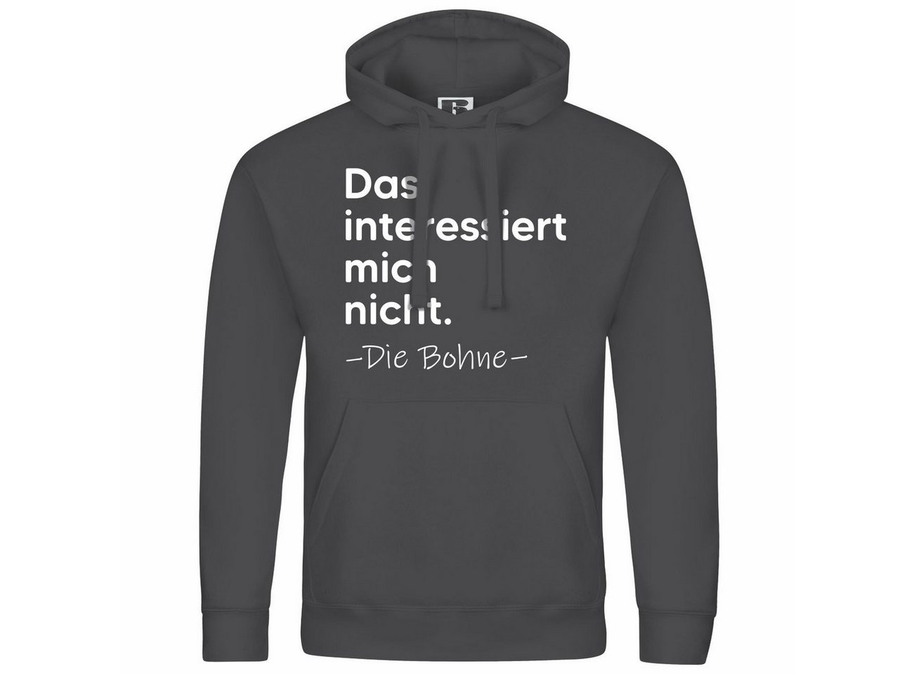 deinshirt Kapuzenpullover Herren Kapuzenpullover Das interessiert mich nicht. DIE BOHNE Mit Print Motiv, Grafik von deinshirt