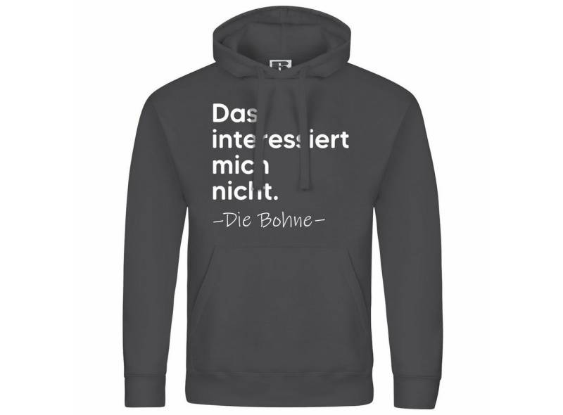 deinshirt Kapuzenpullover Herren Kapuzenpullover Das interessiert mich nicht. DIE BOHNE Mit Print Motiv, Grafik von deinshirt