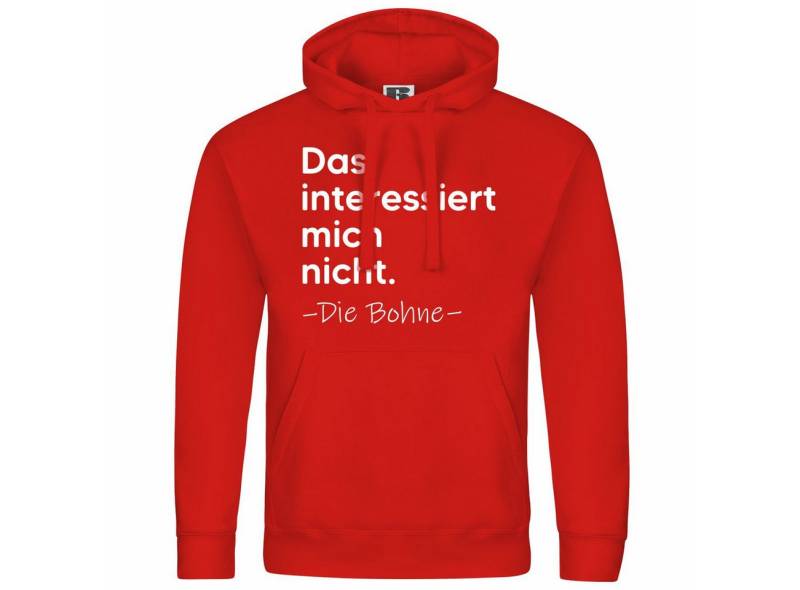 deinshirt Kapuzenpullover Herren Kapuzenpullover Das interessiert mich nicht. DIE BOHNE Mit Print Motiv, Grafik von deinshirt