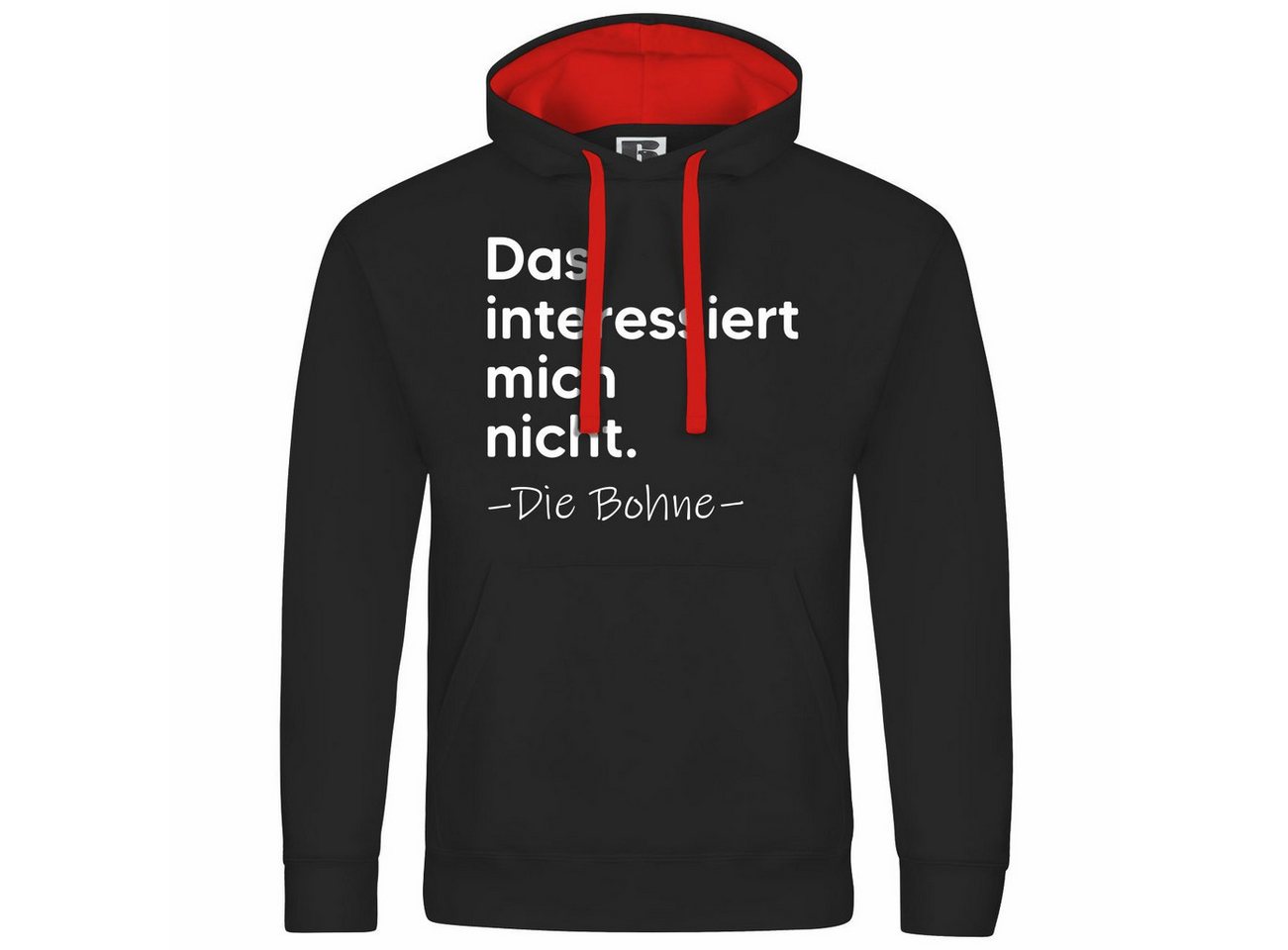 deinshirt Kapuzenpullover Herren Kapuzenpullover Das interessiert mich nicht. DIE BOHNE Mit Print Motiv, Grafik von deinshirt