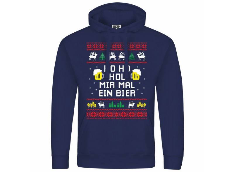 deinshirt Kapuzenpullover Herren Kapuzenpullover HO HO Hol mir mal ein Bier Mit Print Motiv, Grafik von deinshirt