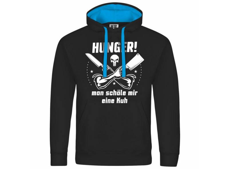 deinshirt Kapuzenpullover Herren Kapuzenpullover HUNGER Man schäle mir eine Kuh Mit Print Motiv, Grafik von deinshirt