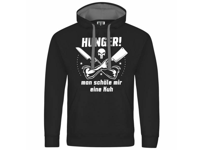 deinshirt Kapuzenpullover Herren Kapuzenpullover HUNGER Man schäle mir eine Kuh Mit Print Motiv, Grafik von deinshirt