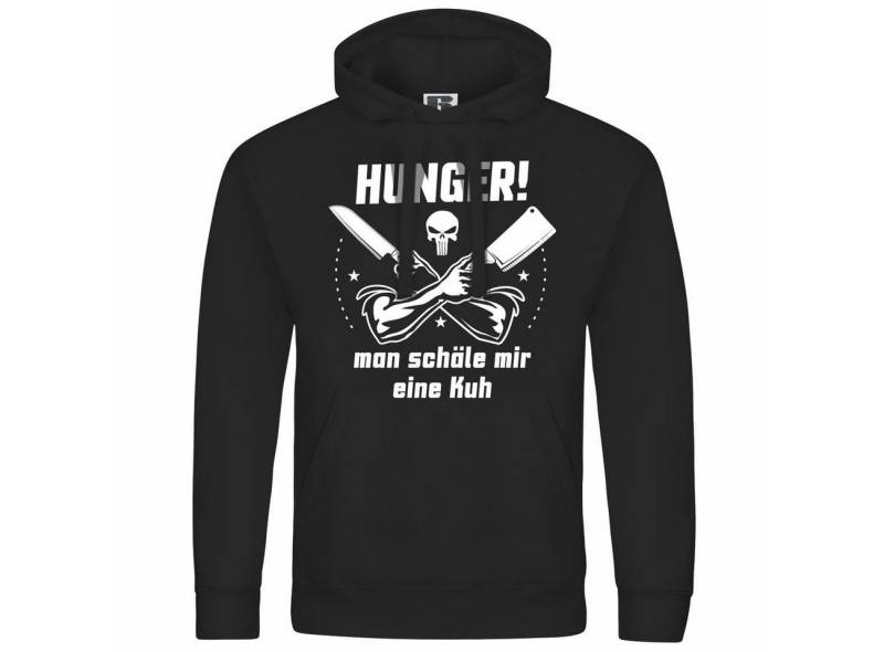 deinshirt Kapuzenpullover Herren Kapuzenpullover HUNGER Man schäle mir eine Kuh Mit Print Motiv, Grafik von deinshirt