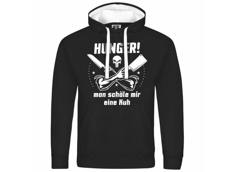 deinshirt Kapuzenpullover Herren Kapuzenpullover HUNGER Man schäle mir eine Kuh Mit Print Motiv, Grafik von deinshirt