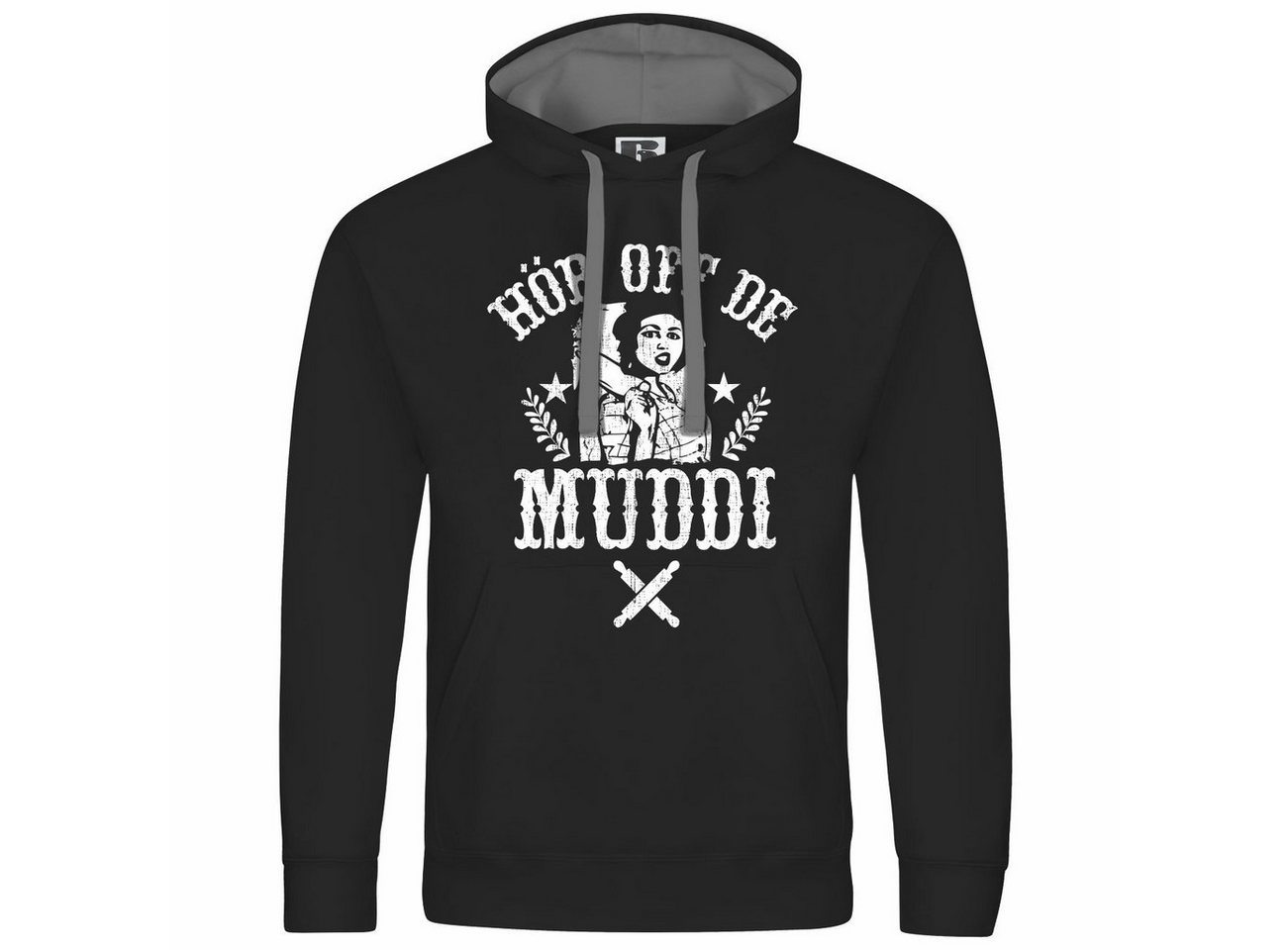 deinshirt Kapuzenpullover Herren Kapuzenpullover Hör off de Muddi Mit Print Motiv, Grafik von deinshirt