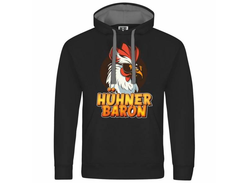 deinshirt Kapuzenpullover Herren Kapuzenpullover Hühnerbaron Mit Print Motiv, Grafik von deinshirt