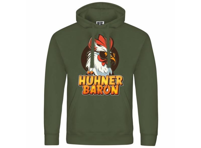 deinshirt Kapuzenpullover Herren Kapuzenpullover Hühnerbaron Mit Print Motiv, Grafik von deinshirt