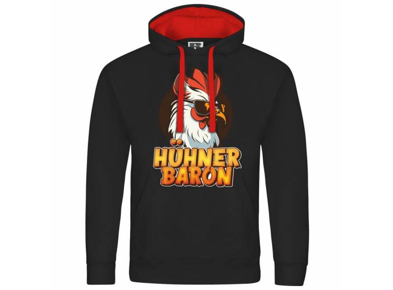 deinshirt Kapuzenpullover Herren Kapuzenpullover Hühnerbaron Mit Print Motiv, Grafik von deinshirt