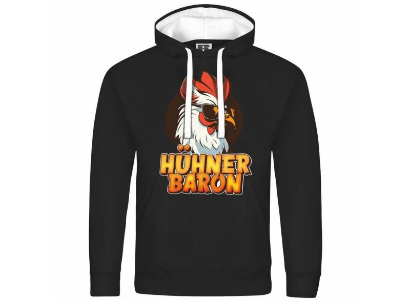 deinshirt Kapuzenpullover Herren Kapuzenpullover Hühnerbaron Mit Print Motiv, Grafik von deinshirt