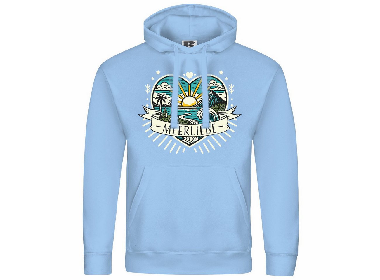 deinshirt Kapuzenpullover Herren Kapuzenpullover Ich Liebe das Meer Mit Print Motiv, Grafik von deinshirt
