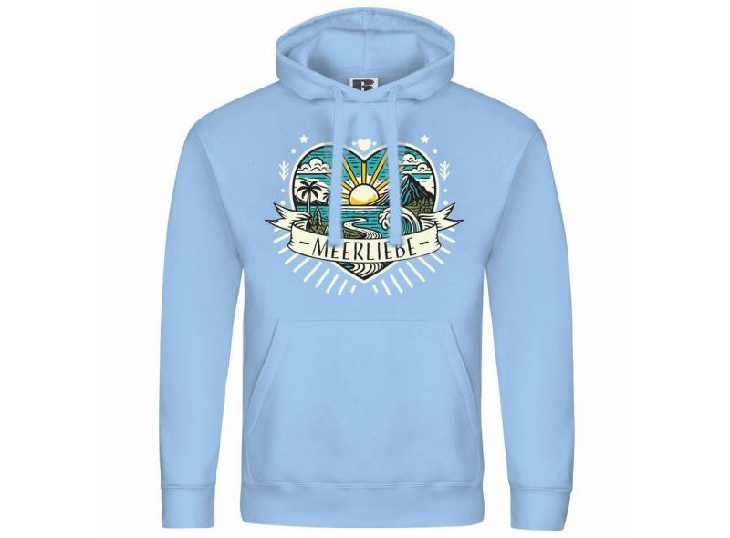 deinshirt Kapuzenpullover Herren Kapuzenpullover Ich Liebe das Meer Mit Print Motiv, Grafik von deinshirt