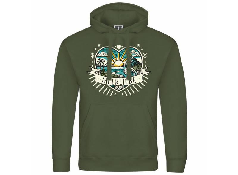 deinshirt Kapuzenpullover Herren Kapuzenpullover Ich Liebe das Meer Mit Print Motiv, Grafik von deinshirt