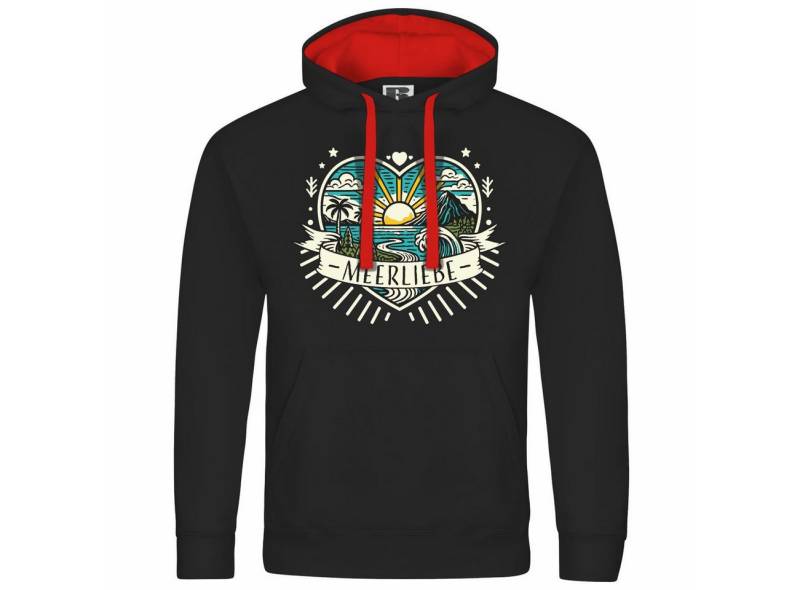 deinshirt Kapuzenpullover Herren Kapuzenpullover Ich Liebe das Meer Mit Print Motiv, Grafik von deinshirt
