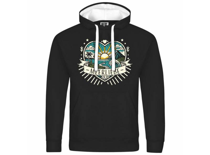 deinshirt Kapuzenpullover Herren Kapuzenpullover Ich Liebe das Meer Mit Print Motiv, Grafik von deinshirt