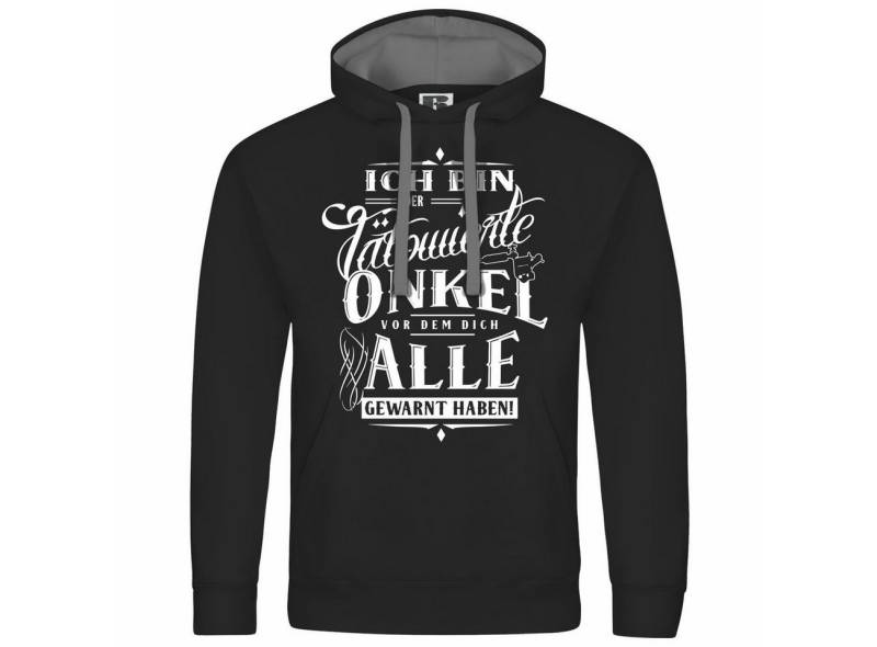 deinshirt Kapuzenpullover Herren Kapuzenpullover Ich bin der tätowierte Onkel Mit Print Motiv, Grafik von deinshirt